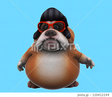 Fun 3D cartoon character illustration 120412244