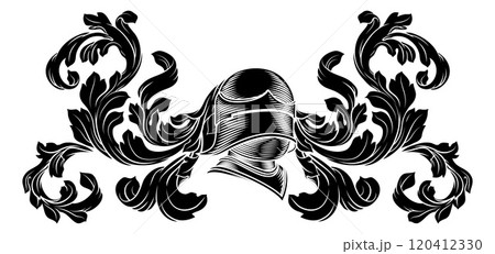 Coat of Arms Crest Knight Helmet Heraldry Design 120412330
