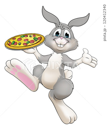 Easter Bunny Rabbit Cartoon Pizza Restaurant Chef Easter Bunny Rabbit Cartoon Pizza Restaurant Chef 120412340