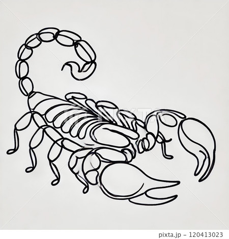 鋭い線で描かれたサソリのイラスト 120413023