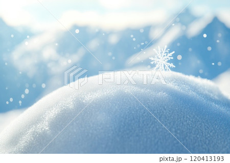 Glistening Snowflake on a Snowball Surface 120413193