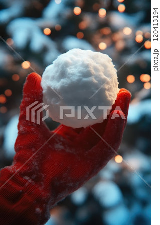 Snowball Ready for Throwing in Winter Wonderland 120413194