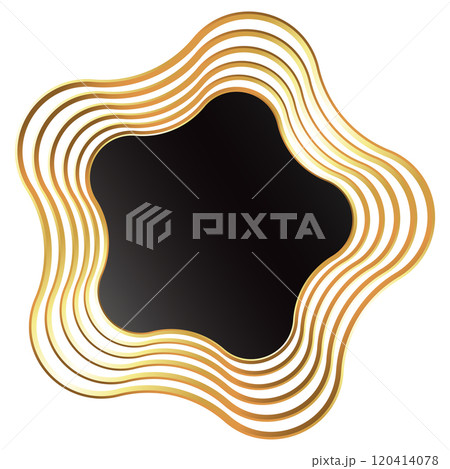 Golden waves frame with black background design Golden waves frame with black background design 120414078