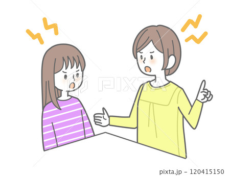 喧嘩する母親と子供 120415150