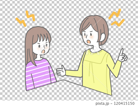 喧嘩する母親と子供 120415150