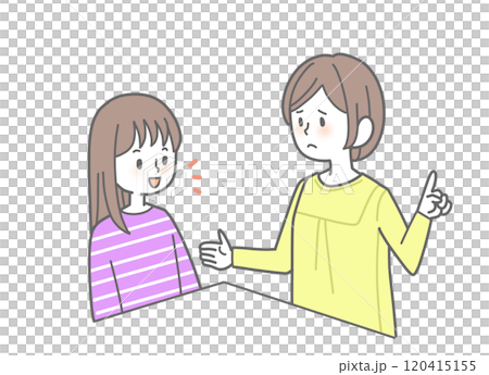 Smiling child and troubled mother 120415155