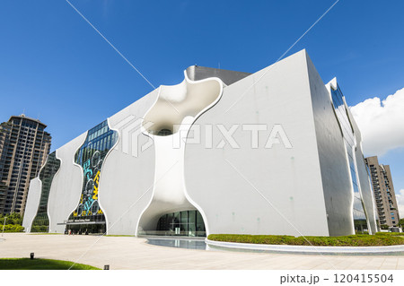 Modern building view of the National Taichung Theater in Taiwan. This is the only national performing arts center in central Taiwan. 120415504