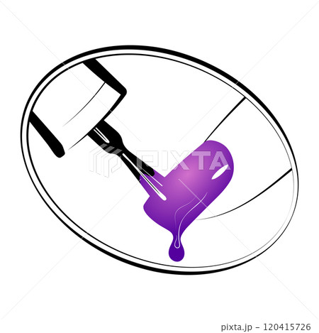 Paint brush with varnish paints female nail design 120415726