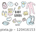 手書きのかわいいベビーグッズイラストセット 120416153