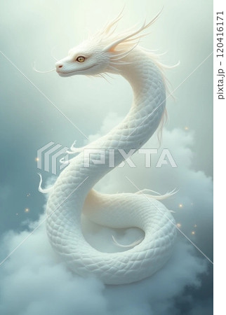 神秘的な白蛇のイラスト素材 [120416171] - PIXTA