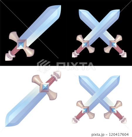 Medieval sword in realistic 3d cartoon style Medieval sword in realistic 3d cartoon style 120417604