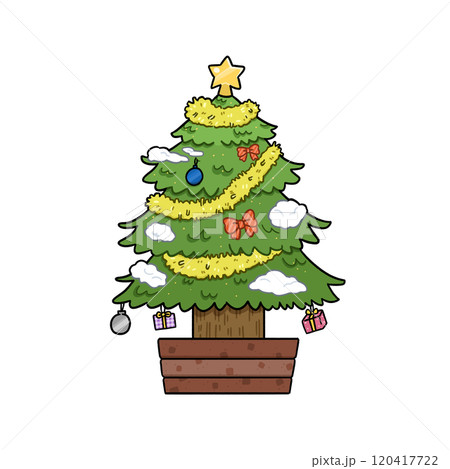 クリスマスツリーのシンプルなイラスト【背景なし】 クリスマスツリーのシンプルなイラスト【背景なし】 120417722