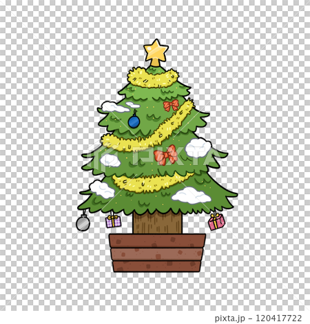 クリスマスツリーのシンプルなイラスト【背景なし】 クリスマスツリーのシンプルなイラスト【背景なし】 120417722