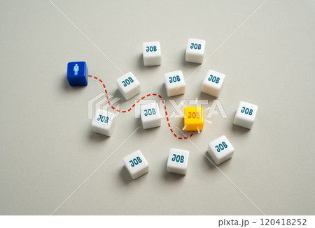 Finding the best job offer. In search of work and earnings. Labor exchange. 120418252