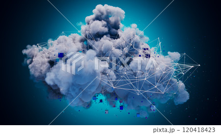 Cloudscape: A Network of Colorful Cubes in a Smoky Sky 120418423
