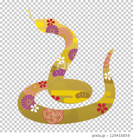 New Year's card material: Snake silhouette 120418859