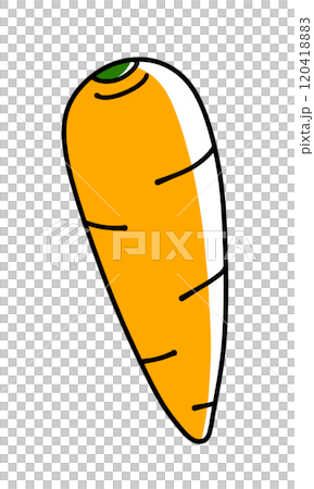 A simple, leafless carrot, painted in solid color A simple, leafless carrot, painted in solid color 120418883