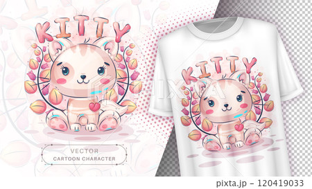 Cartoon character pretty animal cat, Cartoon character pretty animal cat, 120419033