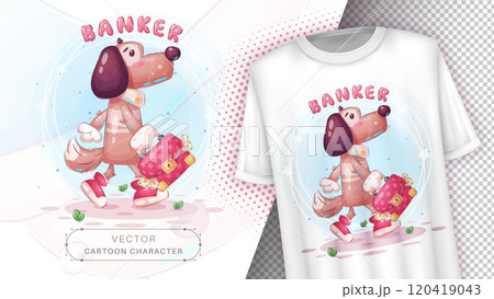Cartoon character animal adorable dog with animal 120419043