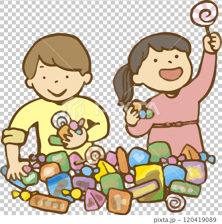 お菓子掴み取りをする子どもたち お菓子掴み取りをする子どもたち 120419089