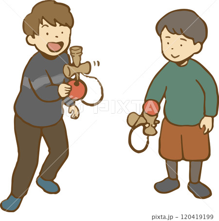 けん玉をする男の子たち けん玉をする男の子たち 120419199