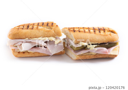 Traditional Cuban sandwich isolated on white background Traditional Cuban sandwich isolated on white background 120420176