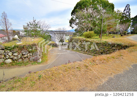県指定史跡「伊勢田丸城」の石垣と曲輪の風景 県指定史跡「伊勢田丸城」の石垣と曲輪の風景 120421258