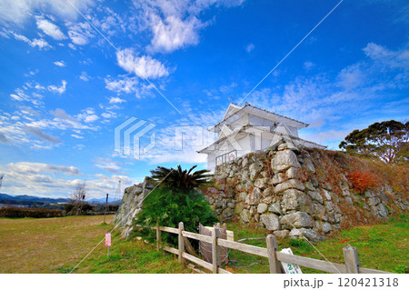 県指定史跡「伊勢田丸城」の石垣と曲輪の風景 120421318