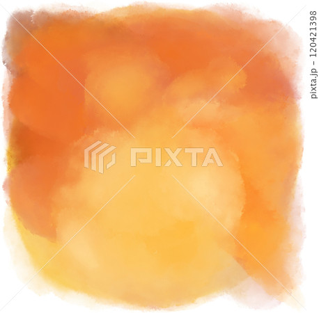 Yellow orange watercolor wet brush paint texture artistic background bubble illustration 120421398