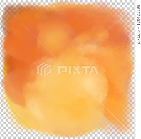 Yellow orange watercolor wet brush paint texture artistic background bubble illustration 120421398