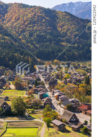《岐阜県》秋の白川郷・紅葉の合掌造り集落 《岐阜県》秋の白川郷・紅葉の合掌造り集落 120422042