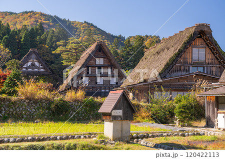 《岐阜県》秋の白川郷・紅葉の合掌造り集落 120422113