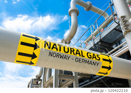 A natural gas pipeline connecting Norway and Germany, showcasing energy collaboration and sustainable resource transportation across borders. 120422210