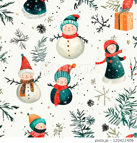 Christmas seamless pattern for children. Kids christmas background 120422406