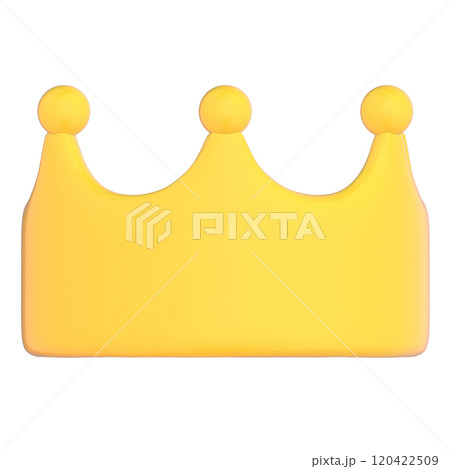 シンプルな王冠の3Dイラスト(正面)のイラスト素材 [120422509] - PIXTA