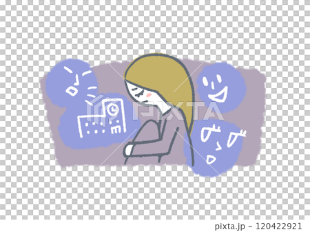 . School refusal girl illustration 120422921