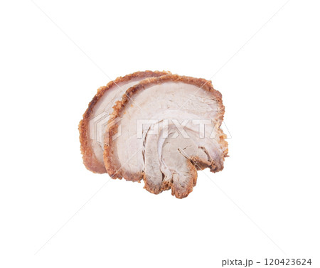 Crispy pork on white background 120423624