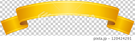Single illustration of a curved gradient ribbon with gold lines (yellow) Single illustration of a curved gradient ribbon with gold lines (yellow) 120424291