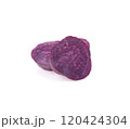Fresh purple sweet potato on white background 120424304