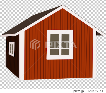 red house with blue roof red house with blue roof 120425141