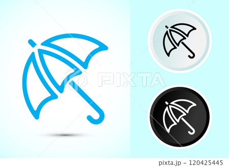 Umbrella icon design illustration in color, black and white style 120425445