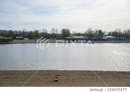 Ada Ciganlija river island turned into a park and a lake, located on the Sava river in central Belgrade, Serbia Ada Ciganlija river island turned into a park and a lake, located on the Sava river in central Belgrade, Serbia 120425477