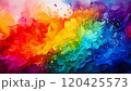 アクリル絵の具で描いたレインボーのグラデーション背景_01_AI生成画像 120425573