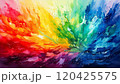 アクリル絵の具で描いたレインボーのグラデーション背景_03_AI生成画像 120425575