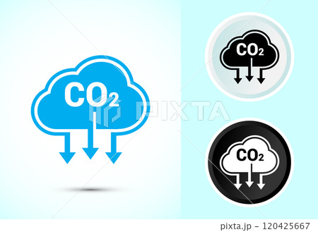 Carbon dioxide icon design illustration, Reduce co2 gas icon Carbon dioxide icon design illustration, Reduce co2 gas icon 120425667