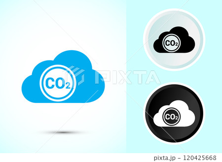 Carbon dioxide icon design illustration, Reduce co2 gas icon Carbon dioxide icon design illustration, Reduce co2 gas icon 120425668
