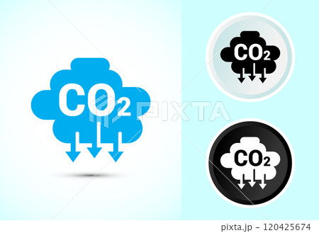 Carbon dioxide icon design illustration, Reduce co2 gas icon 120425674