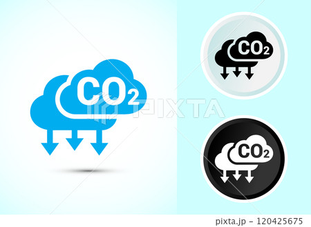 Carbon dioxide icon design illustration, Reduce co2 gas icon 120425675