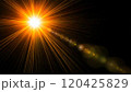 黒背景のオレンジっぽいレンズフレア素材_AI生成画像 120425829