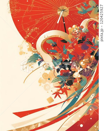 年賀状のイラスト素材_巳年(2025) 120425927